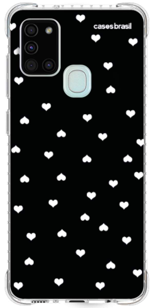 Capinha para Celular Corações Minimalistas Black