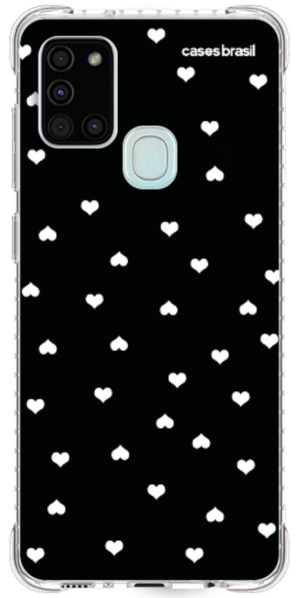 Capinha para Celular Corações Minimalistas Black