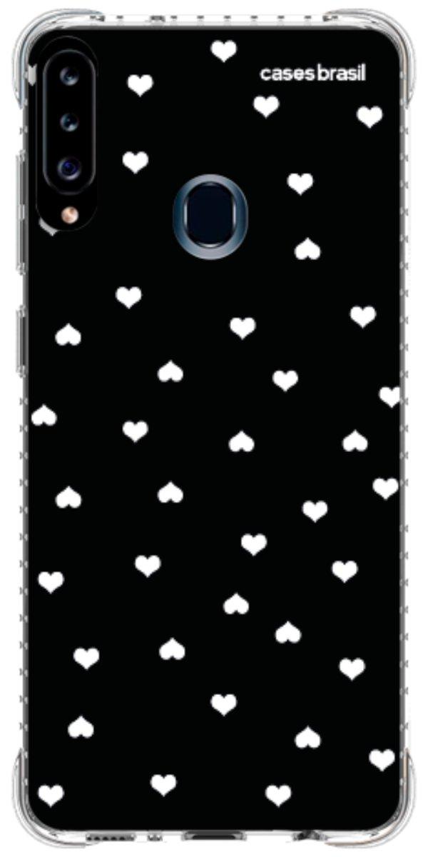 Capinha para Celular Corações Minimalistas Black