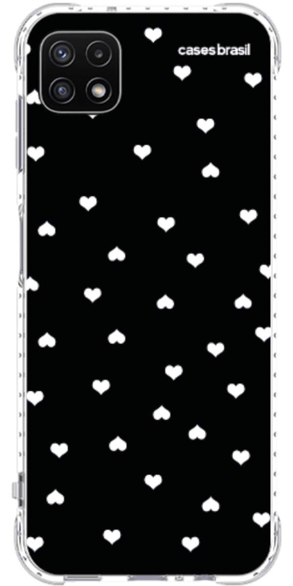 Capinha para Celular Corações Minimalistas Black