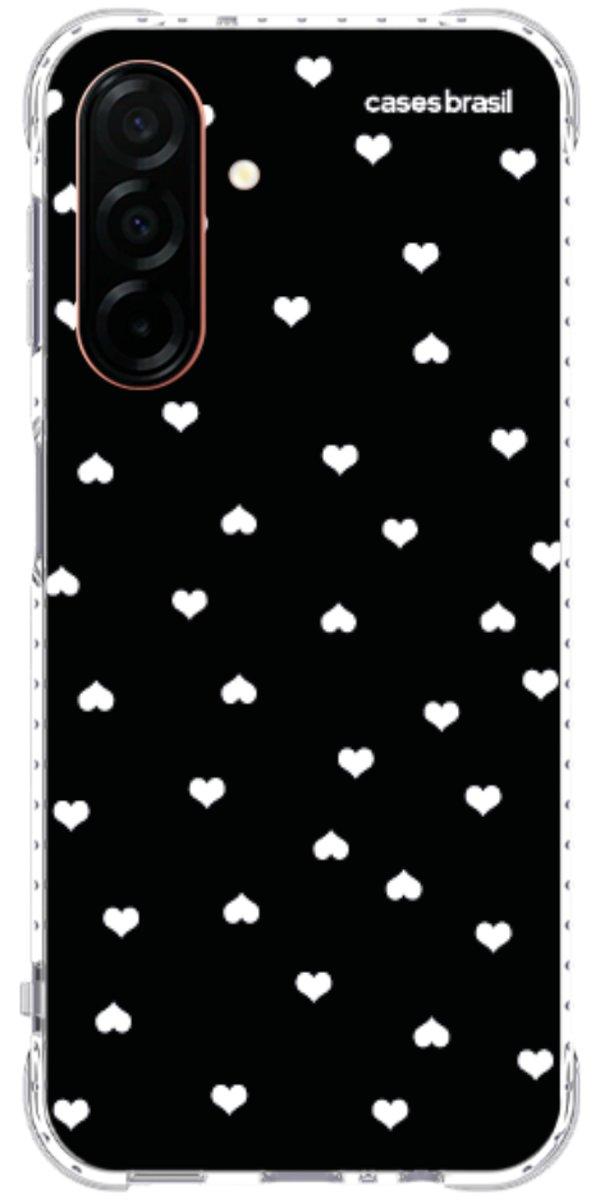 Capinha para Celular Corações Minimalistas Black