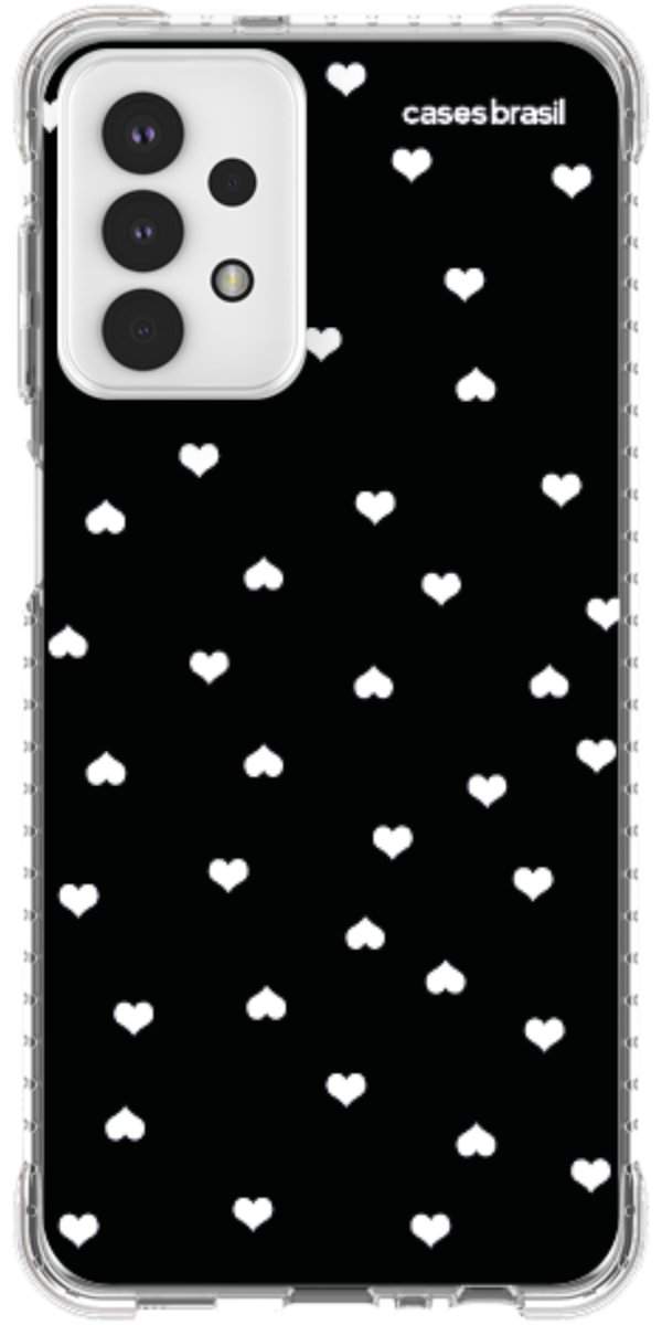Capinha para Celular Corações Minimalistas Black