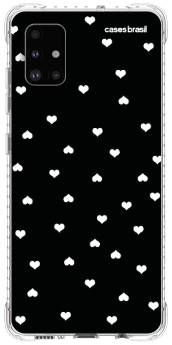 Capinha para Celular Corações Minimalistas Black