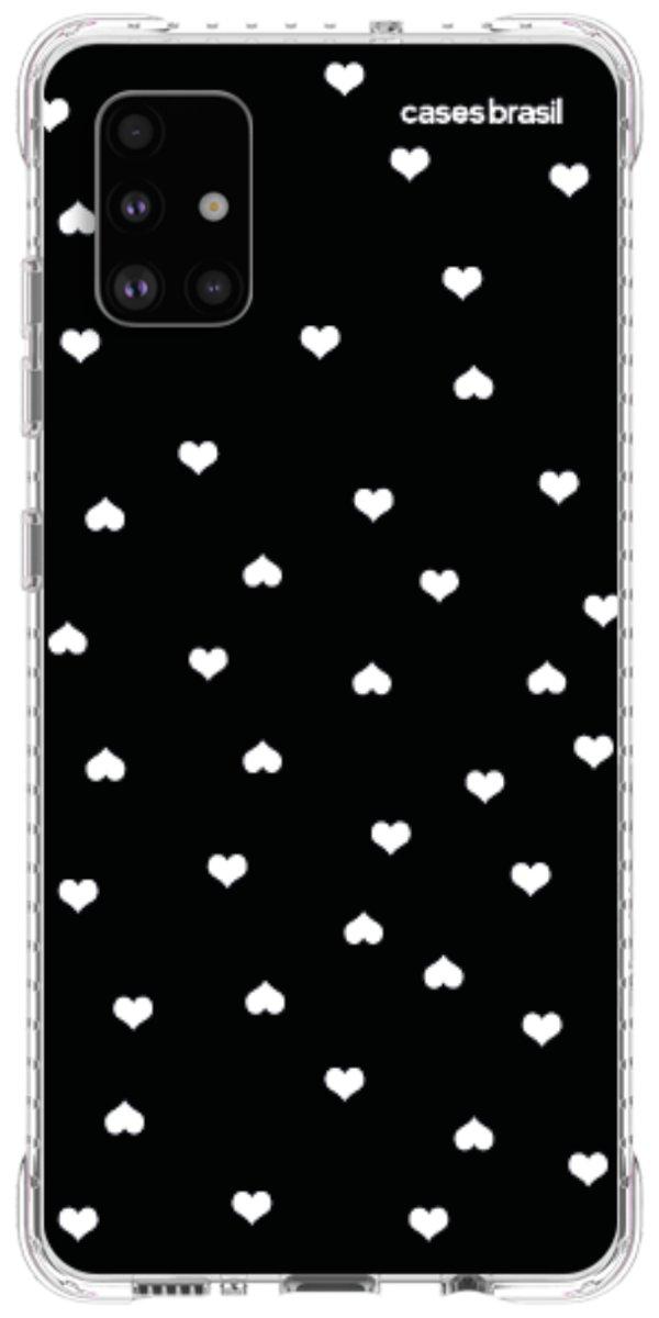 Capinha para Celular Corações Minimalistas Black