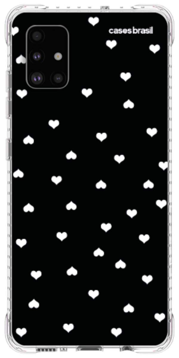 Capinha para Celular Corações Minimalistas Black