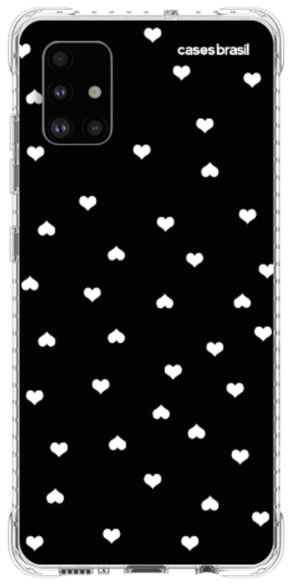 Capinha para Celular Corações Minimalistas Black