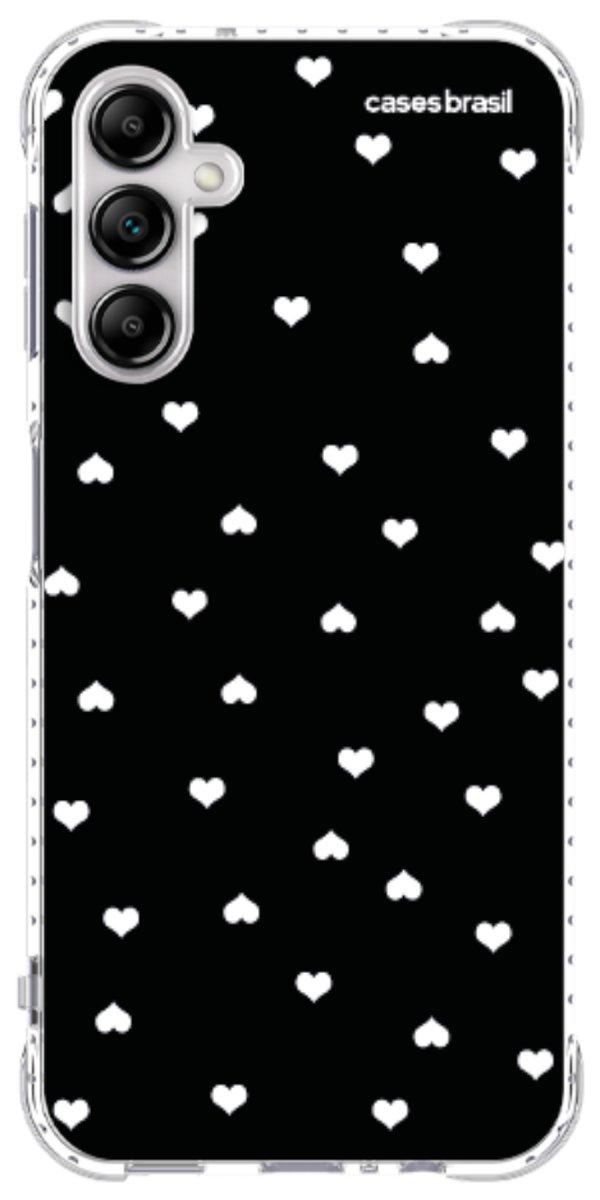 Capinha para Celular Corações Minimalistas Black