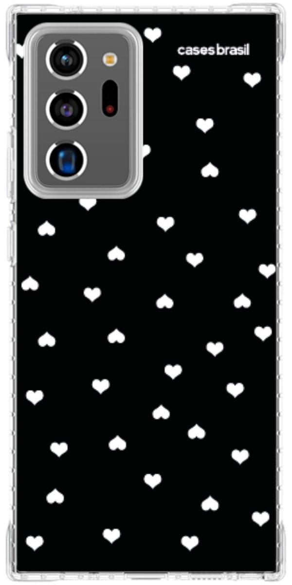 Capinha para Celular Corações Minimalistas Black