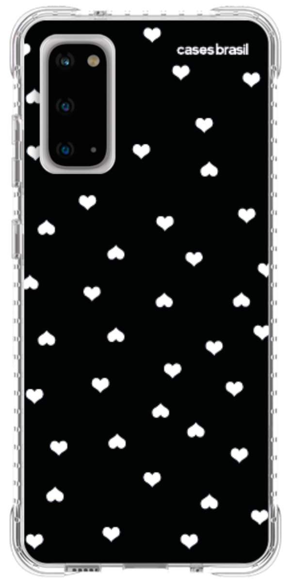 Capinha para Celular Corações Minimalistas Black
