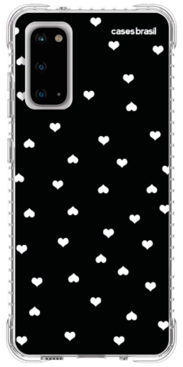 Capinha para Celular Corações Minimalistas Black