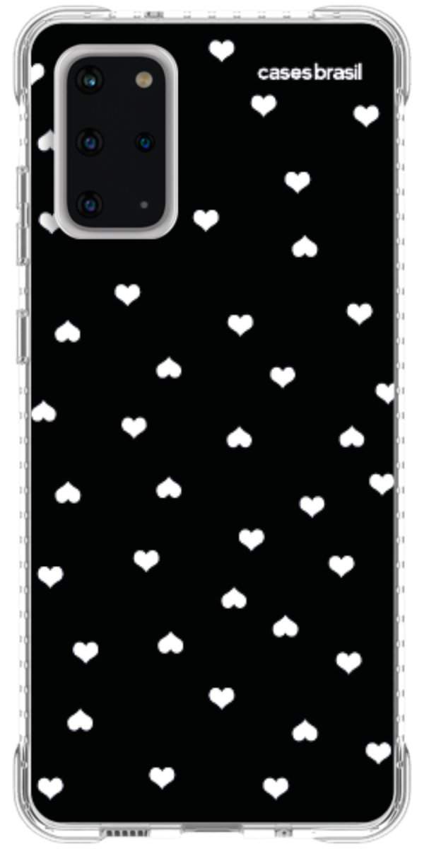 Capinha para Celular Corações Minimalistas Black