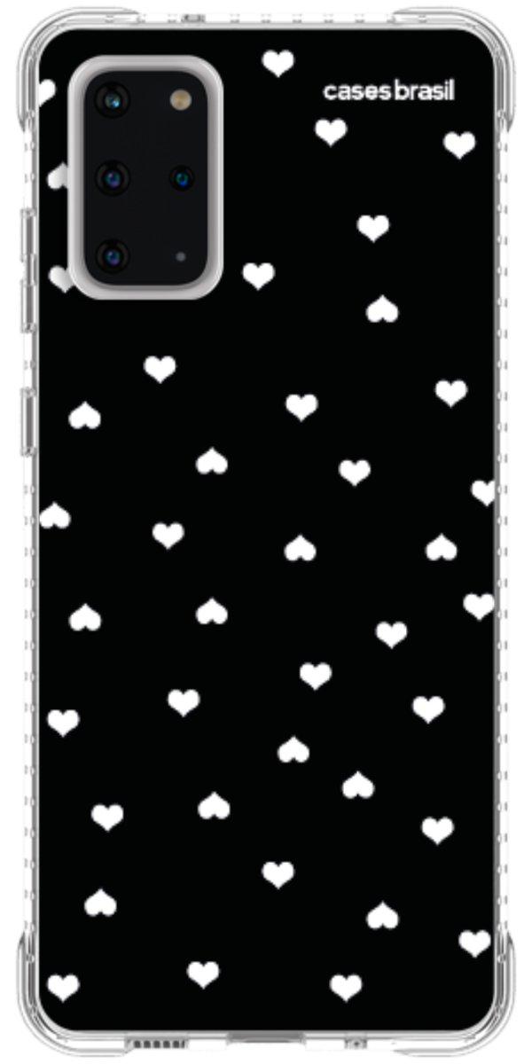 Capinha para Celular Corações Minimalistas Black