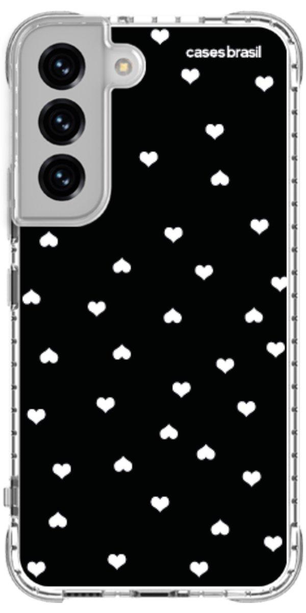 Capinha para Celular Corações Minimalistas Black