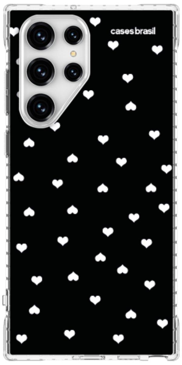 Capinha para Celular Corações Minimalistas Black