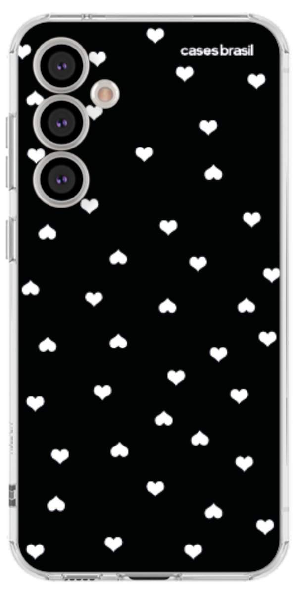 Capinha para Celular Corações Minimalistas Black