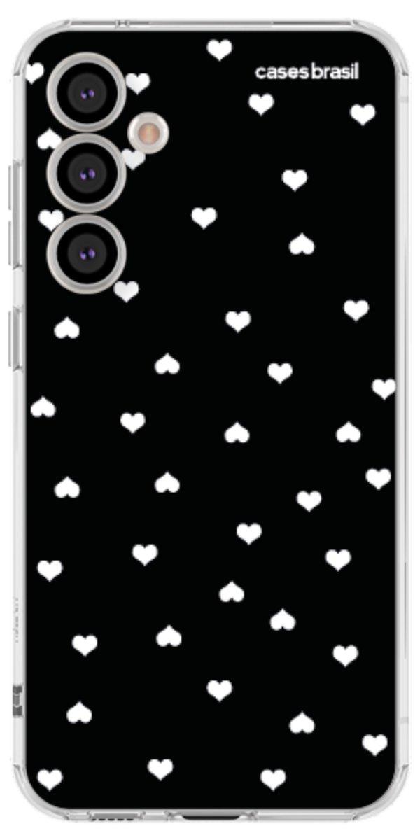 Capinha para Celular Corações Minimalistas Black