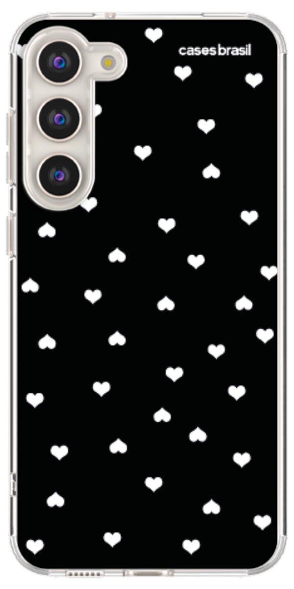 Capinha para Celular Corações Minimalistas Black