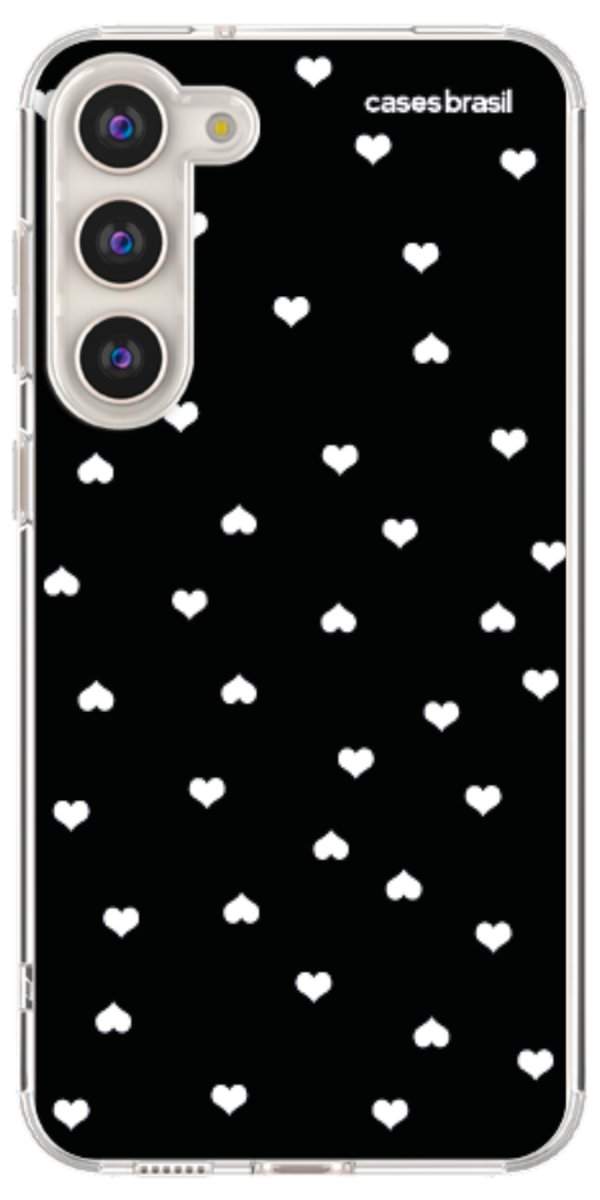 Capinha para Celular Corações Minimalistas Black