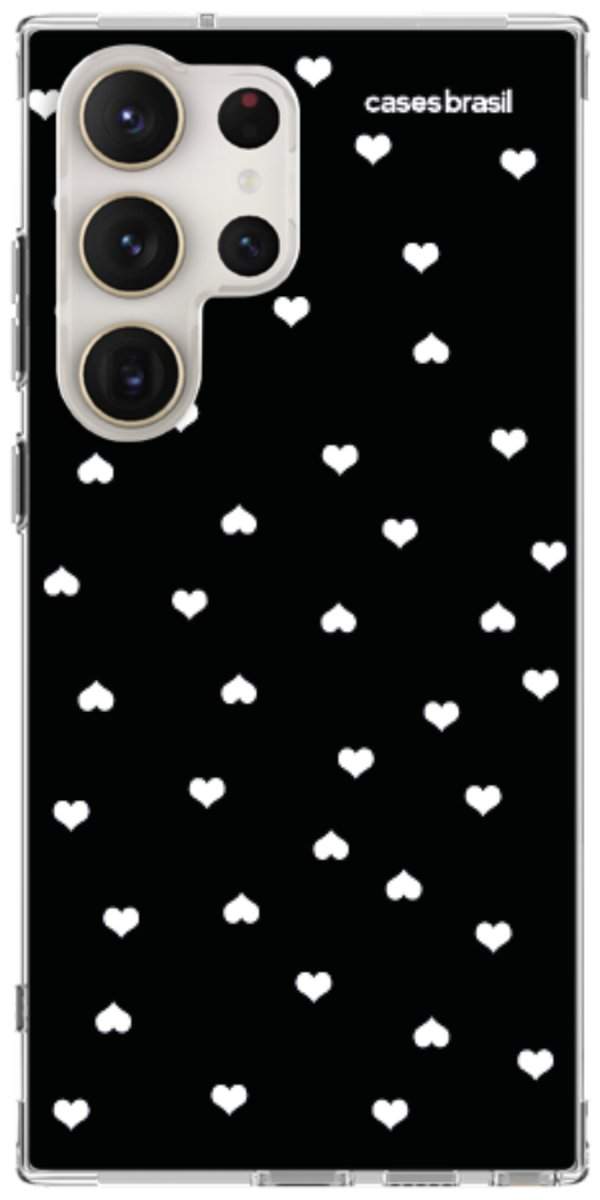 Capinha para Celular Corações Minimalistas Black