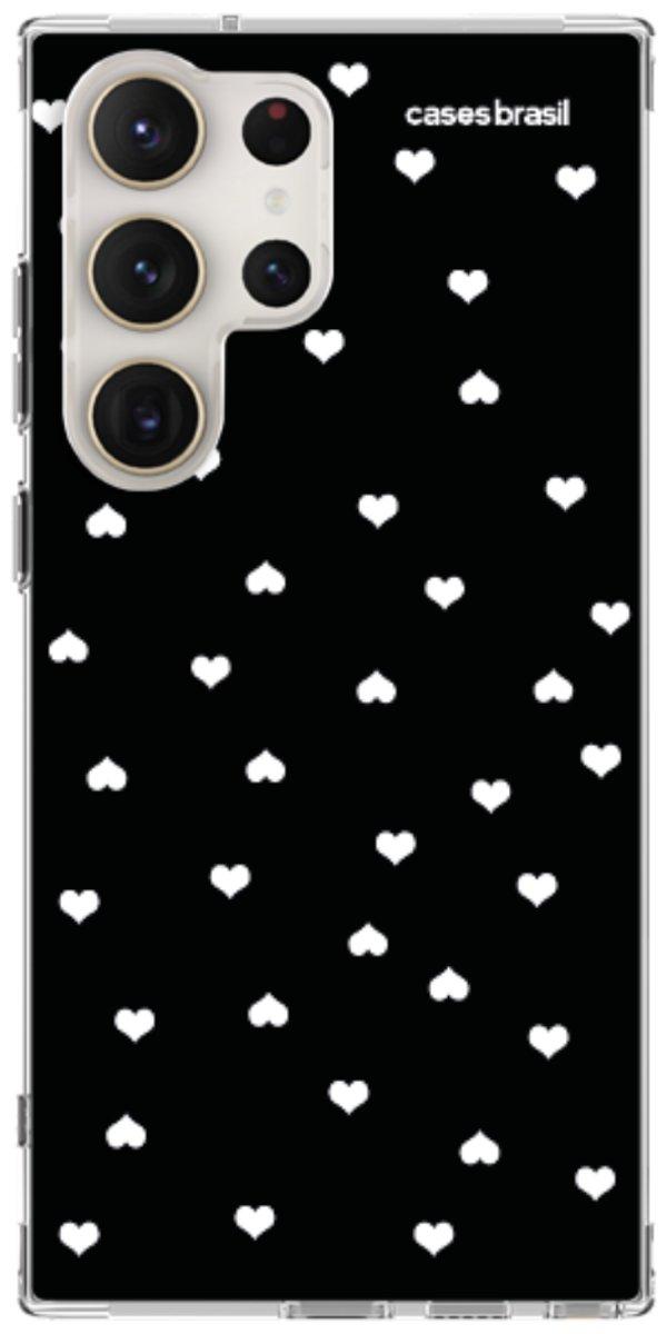 Capinha para Celular Corações Minimalistas Black