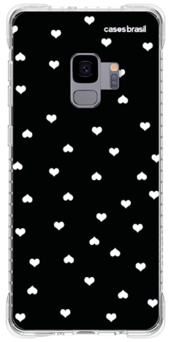 Capinha para Celular Corações Minimalistas Black