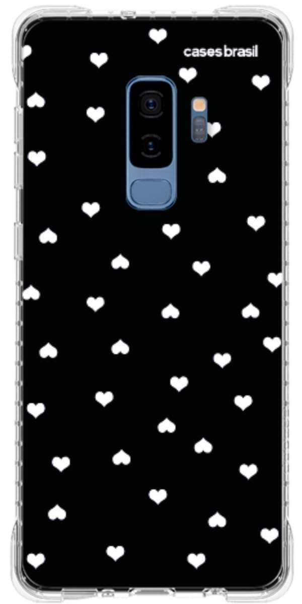 Capinha para Celular Corações Minimalistas Black