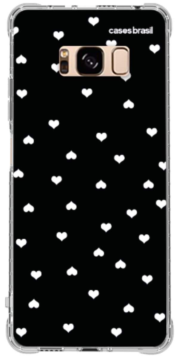 Capinha para Celular Corações Minimalistas Black