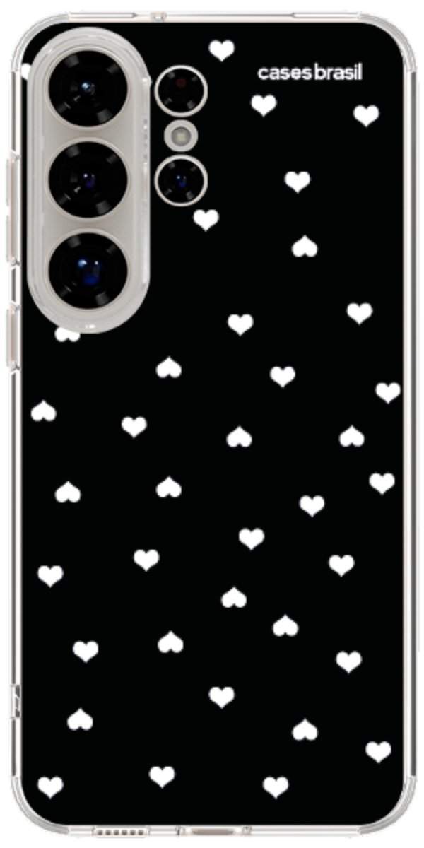 Capinha para Celular Corações Minimalistas Black