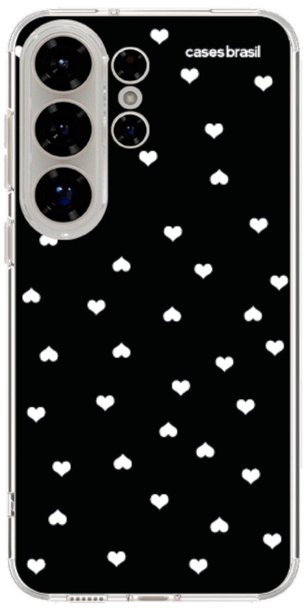 Capinha para Celular Corações Minimalistas Black