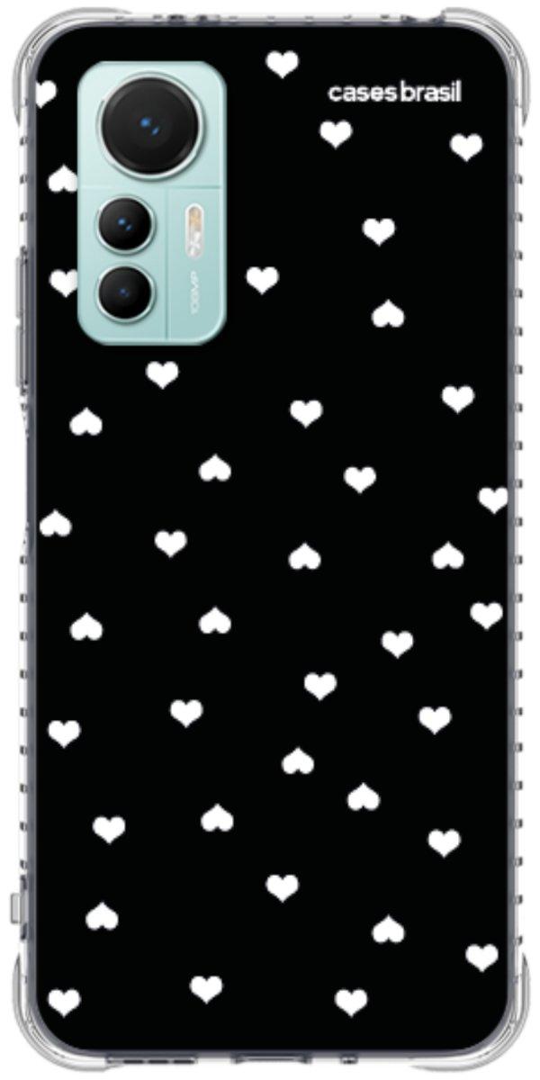 Capinha para Celular Corações Minimalistas Black