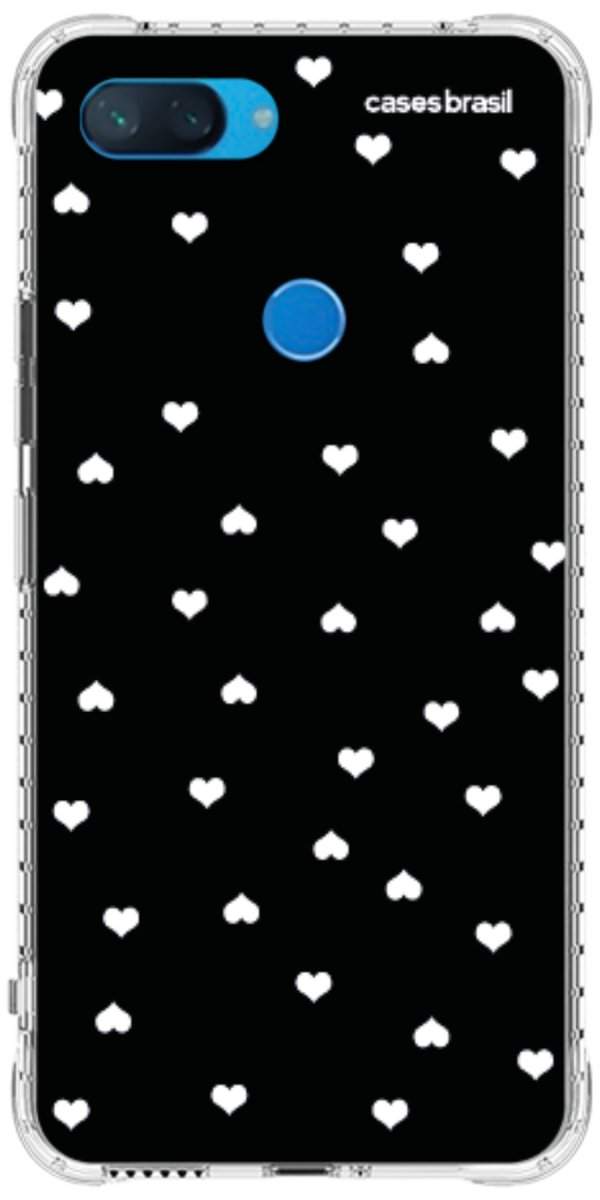 Capinha para Celular Corações Minimalistas Black