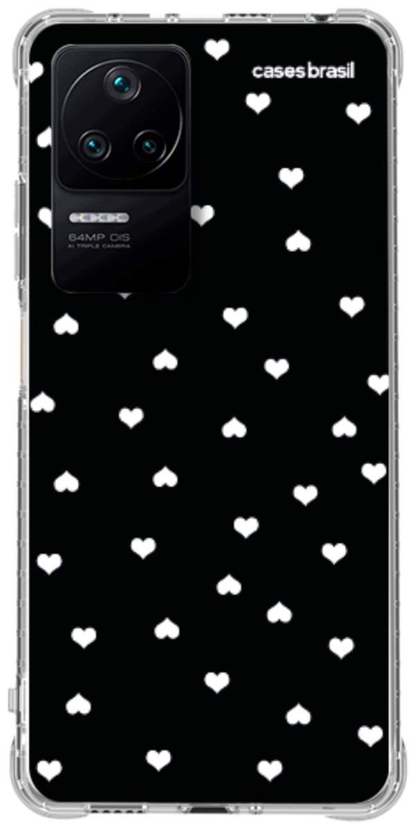 Capinha para Celular Corações Minimalistas Black