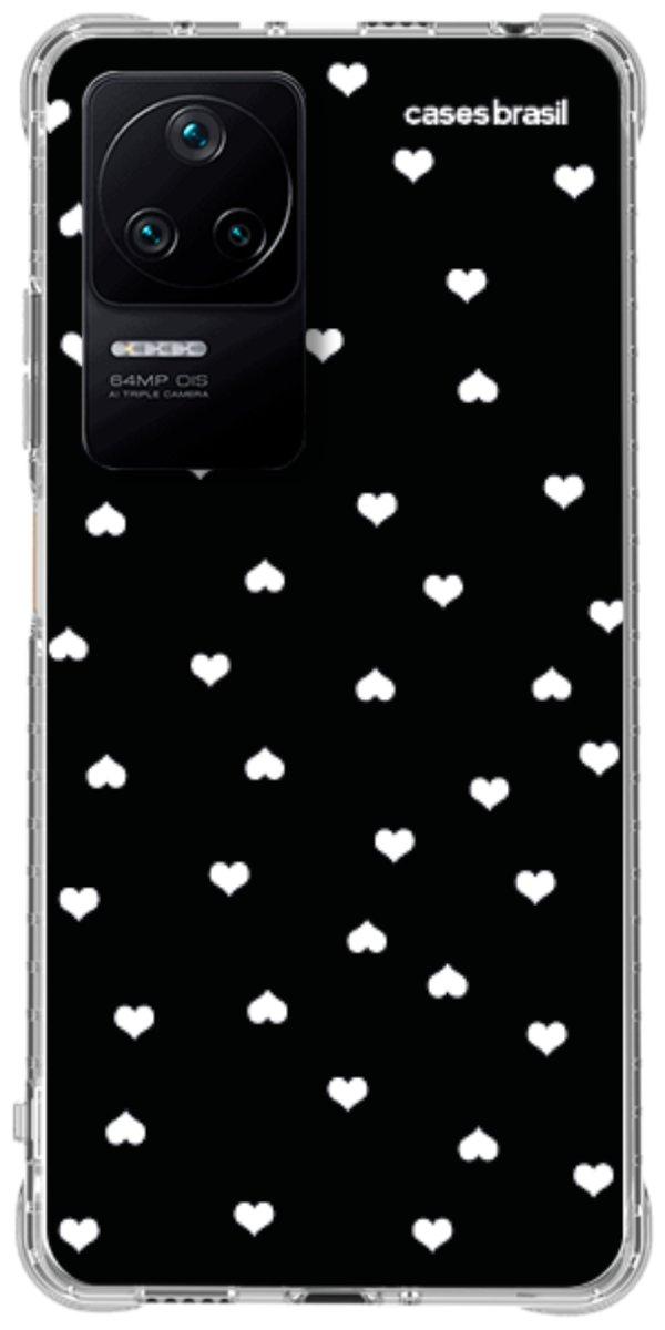 Capinha para Celular Corações Minimalistas Black