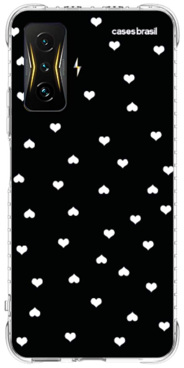 Capinha para Celular Corações Minimalistas Black