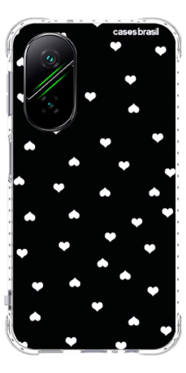 Capinha para Celular Corações Minimalistas Black