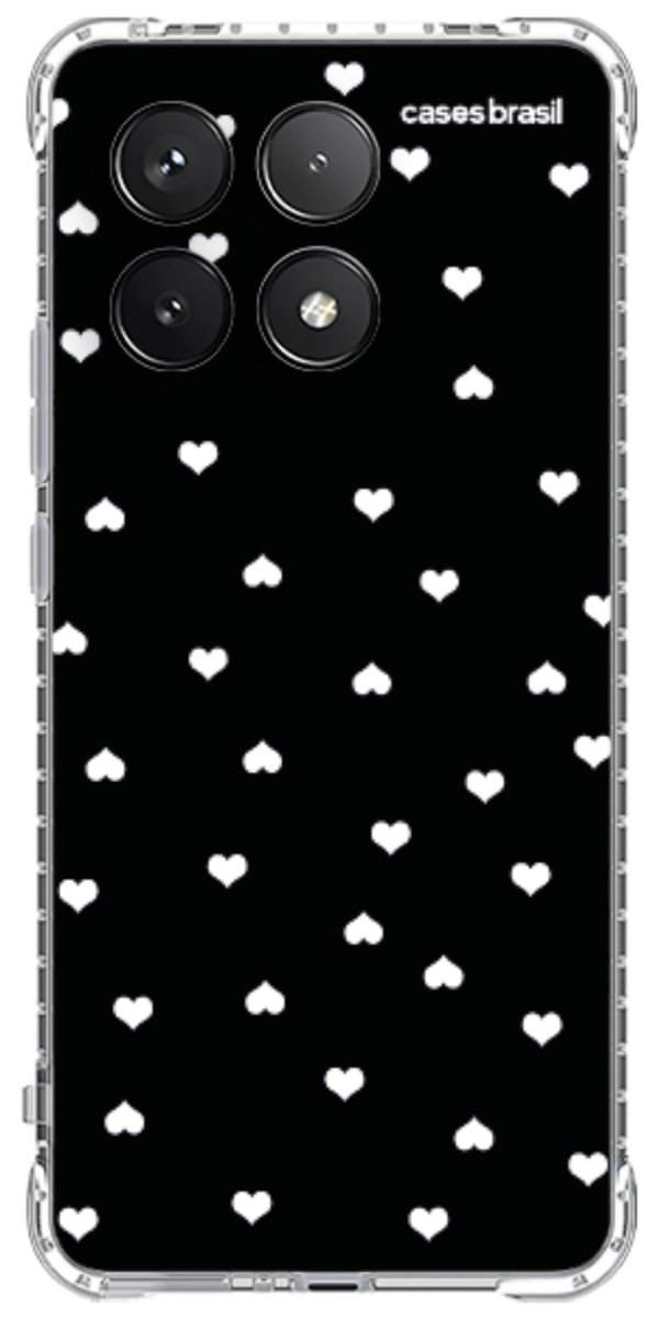 Capinha para Celular Corações Minimalistas Black