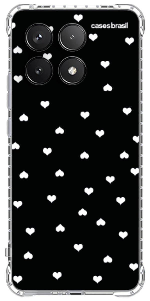 Capinha para Celular Corações Minimalistas Black