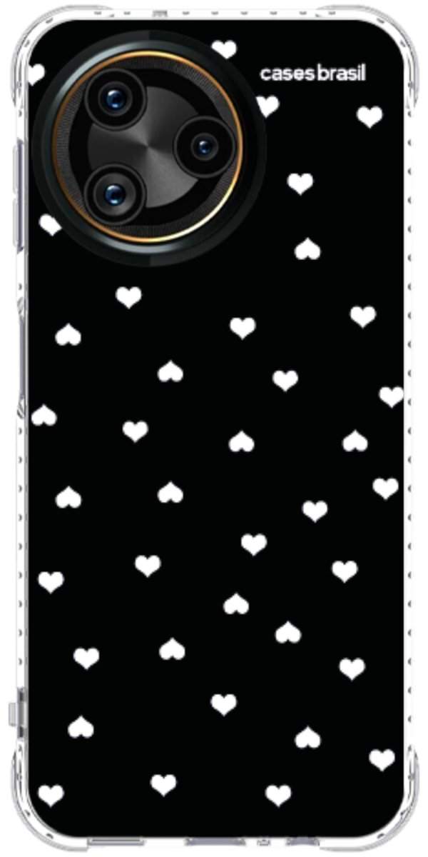 Capinha para Celular Corações Minimalistas Black