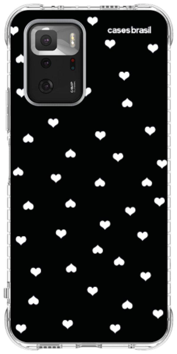 Capinha para Celular Corações Minimalistas Black