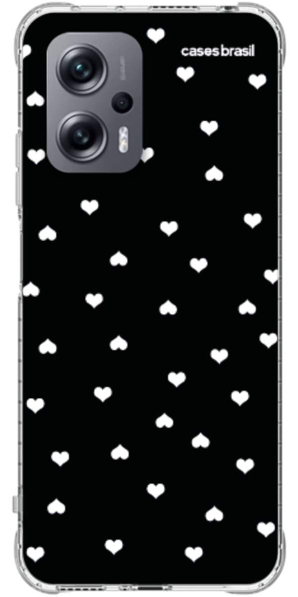 Capinha para Celular Corações Minimalistas Black