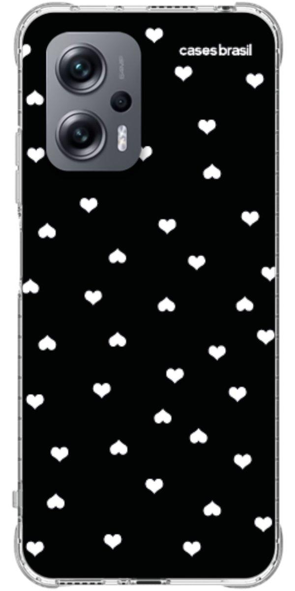 Capinha para Celular Corações Minimalistas Black