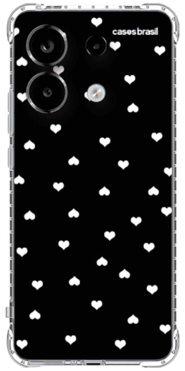 Capinha para Celular Corações Minimalistas Black