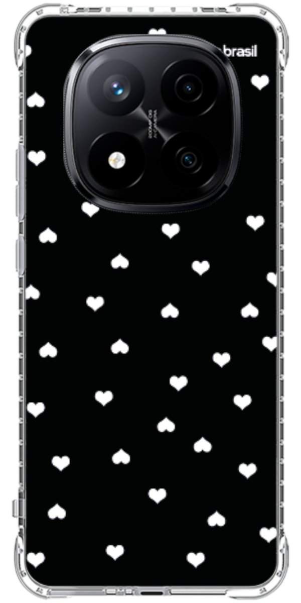 Capinha para Celular Corações Minimalistas Black