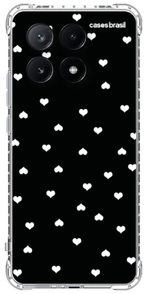 Capinha para Celular Corações Minimalistas Black