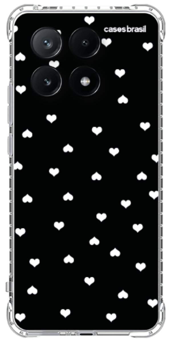 Capinha para Celular Corações Minimalistas Black