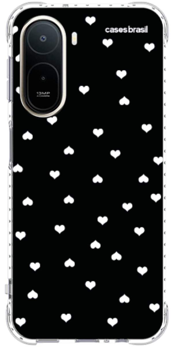Capinha para Celular Corações Minimalistas Black