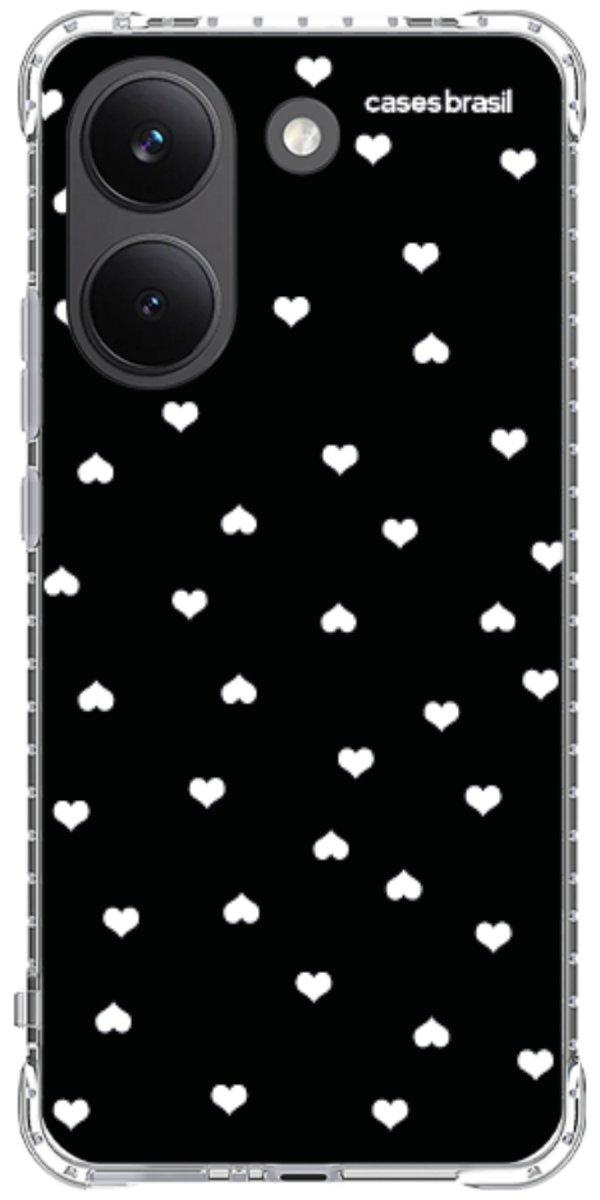 Capinha para Celular Corações Minimalistas Black