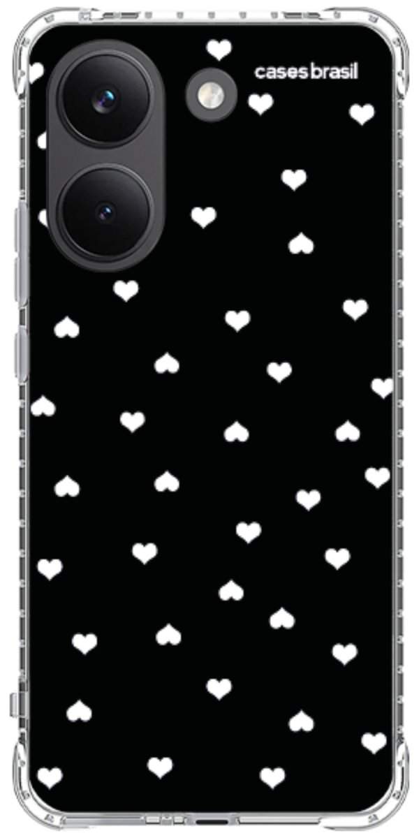 Capinha para Celular Corações Minimalistas Black
