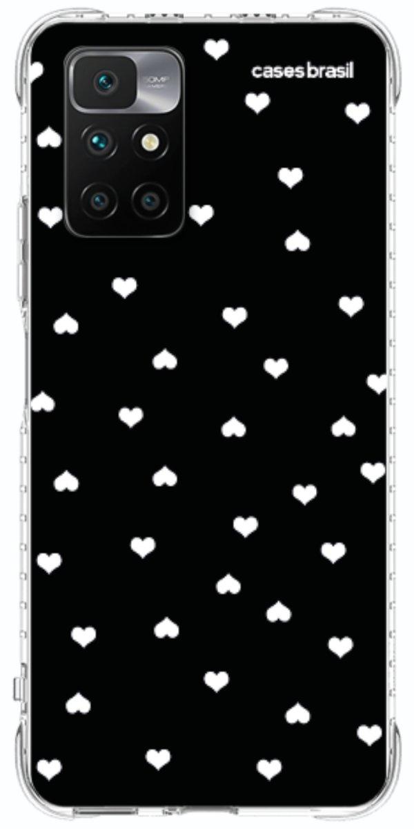 Capinha para Celular Corações Minimalistas Black