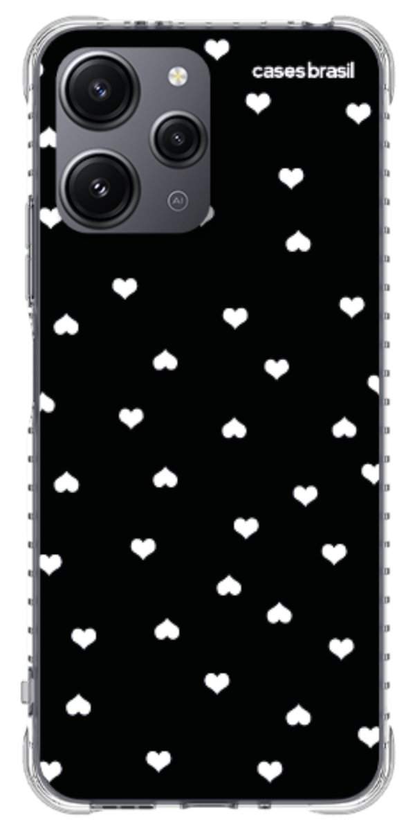 Capinha para Celular Corações Minimalistas Black